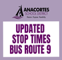 Bus Route 9 – Updated Stop Times